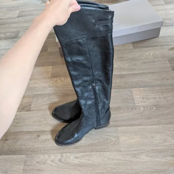 New NIB Franco Sarto Hydie Leather Black Tall Riding Boots Women Size 6.5 - Picture 9 of 9